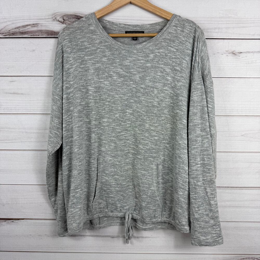 Signature Studio Gray Pullover Tie Knot Long Sleeve‎ Womens XL